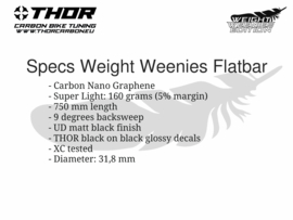 THOR MTB Sturen, Weight Weenies, Flat of riser