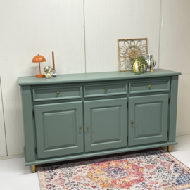 Restyle dressoir groen & messing