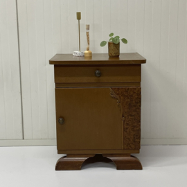 Brocante nachtkastje houtinleg