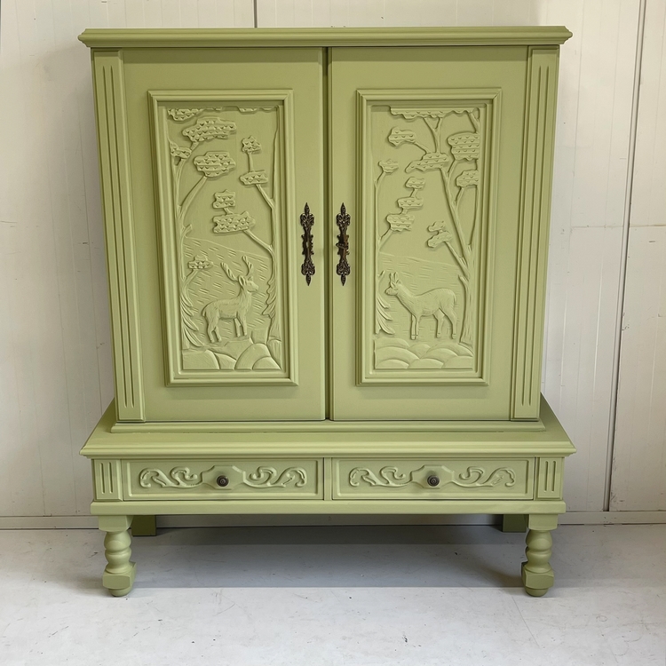 Restyle olijf jachtkast hertjes