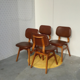 4 Midcentury stoelen