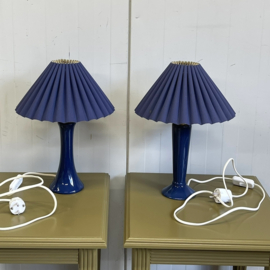 Set 2 kobalt plissé lampjes