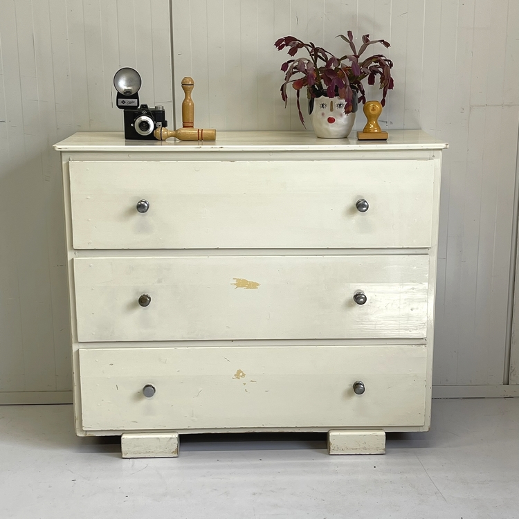 Industrieel brocante ladekast