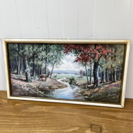 Brocante hertjes schilderij