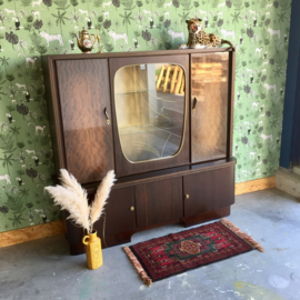 Midcentury highboard vitrinekast