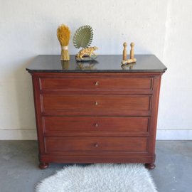 Antieke zwart marmer commode