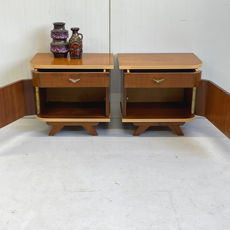 Set vintage nachtkastjes
