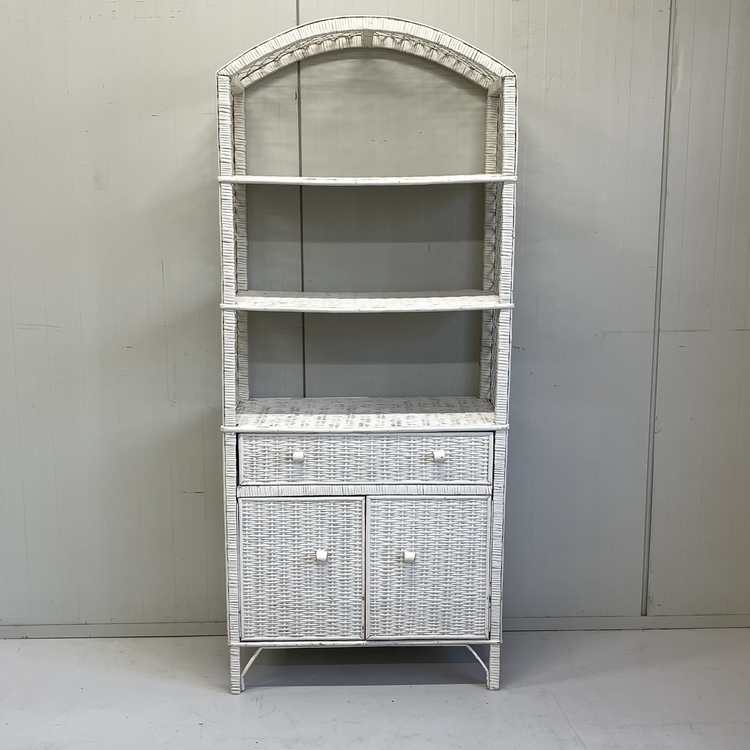 Rotan wandkast wit