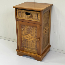 Hout & rotan nachtkastje