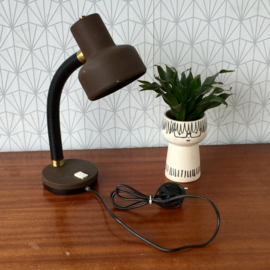 Bruin/goud bureaulamp