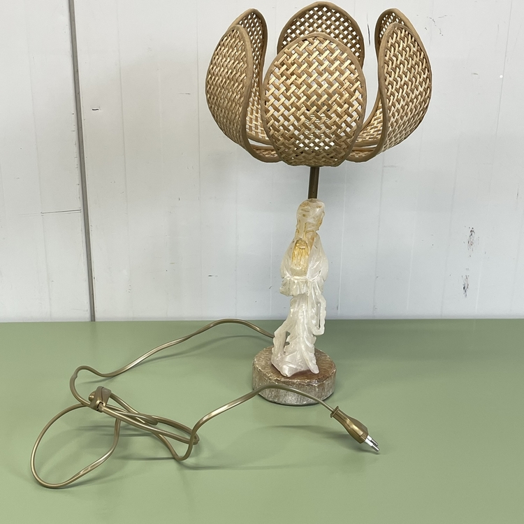 Marmer & rotan tafellamp