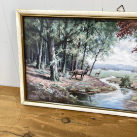 Brocante hertjes schilderij