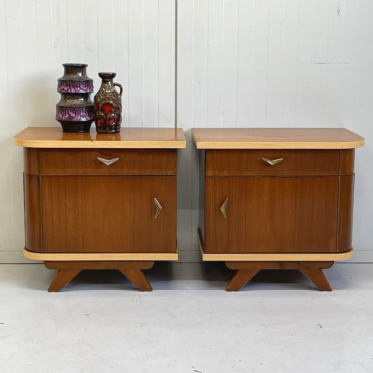 Set vintage nachtkastjes