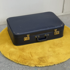 Blauwe vintage koffer
