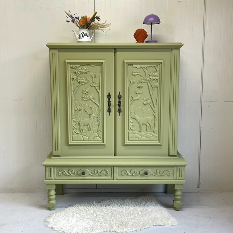 Restyle olijf jachtkast hertjes