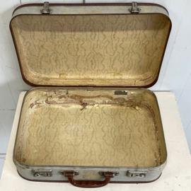Grijs/bruine brocante koffer