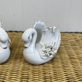 Vintage zwaantje bloempotje