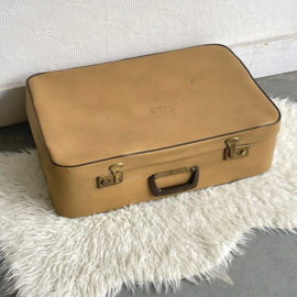 Camelkleurige vintage koffer