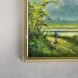 Vintage aquarel in lijst