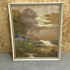 Aquarel landschap in lijst