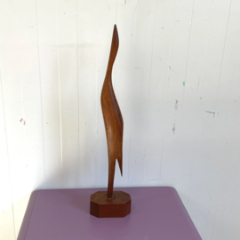 Vintage houten kraanvogel