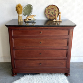 Antieke zwart marmer commode