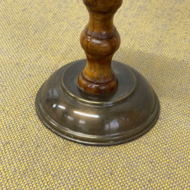 Hout & koperen kandelaar