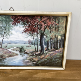 Brocante hertjes schilderij