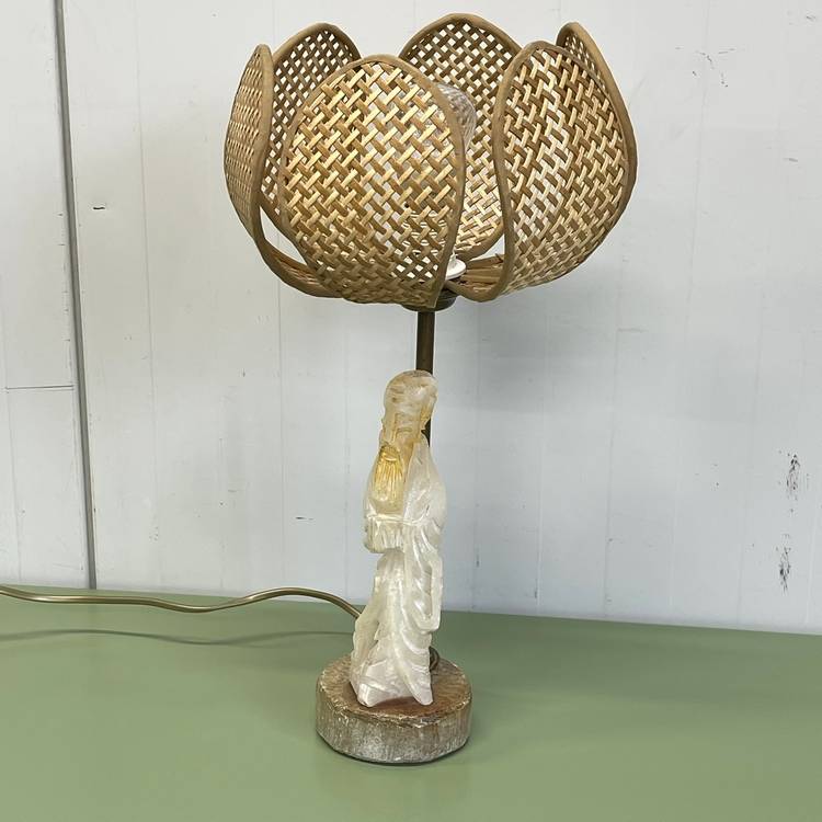 Marmer & rotan tafellamp