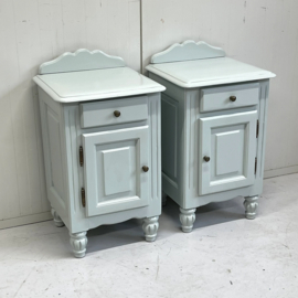 Set restyle grijsgroene nachtkastjes