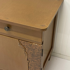 Brocante nachtkastje houtinleg