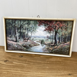Brocante hertjes schilderij