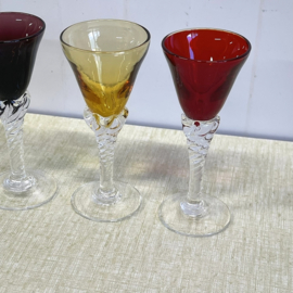Set 4 Harlequin glaasjes
