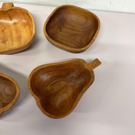 Set teakhouten snackschaaltjes