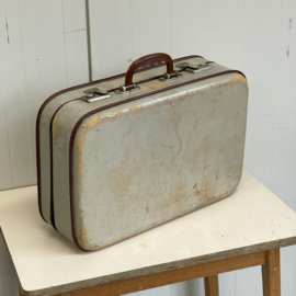 Grijs/bruine brocante koffer