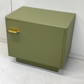 Restyle olijfgroen nachtkastje