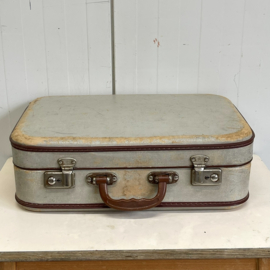 Grijs/bruine brocante koffer