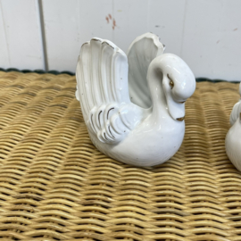 Vintage zwaantje bloempotje