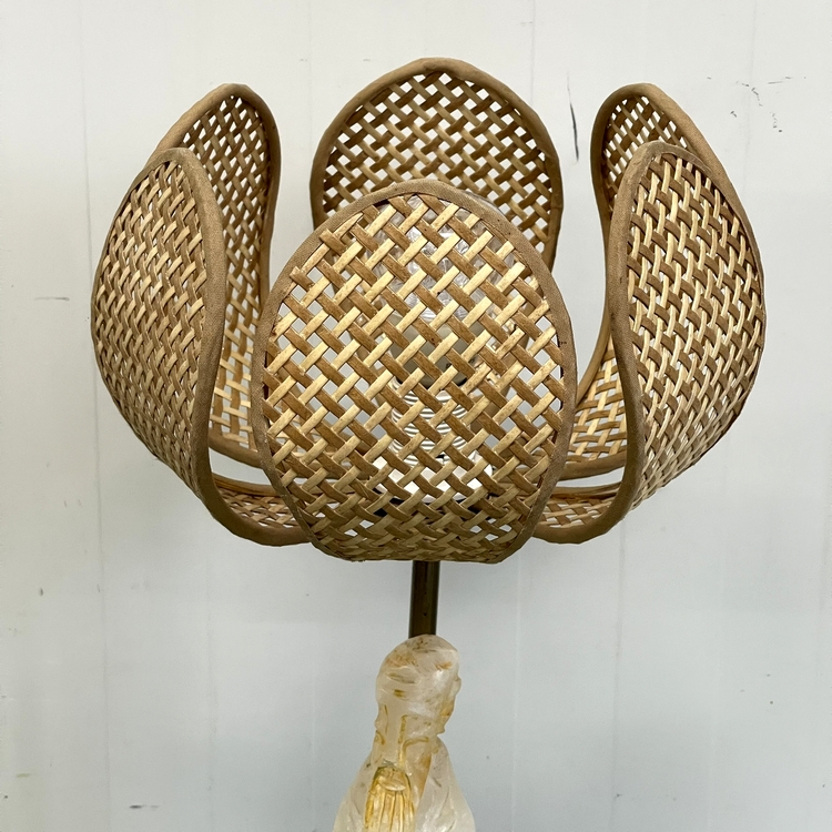 Marmer & rotan tafellamp