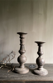Houten bol kandelaar L