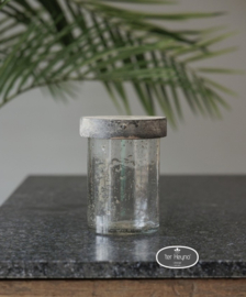 Glazen windlicht / pot met deksel, maat L