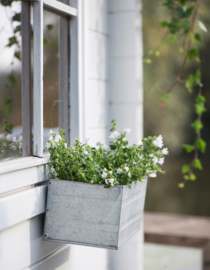 Zinken wand bloempot bak rechthoekig