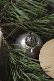 Christmas ornament pebbled glass Silver Ø8 cm