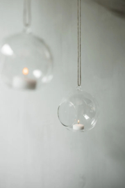 Glazen waxinelicht houder hanger Leeff S