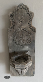 Oud houten wand kandelaar