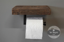 Oud houten toiletrol houder