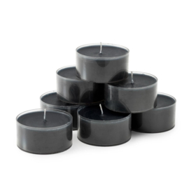 Waxinelichtjes zwart 6 cm (20 stuks)