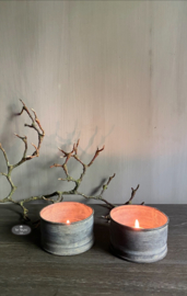 Zinken waxinelicht houder