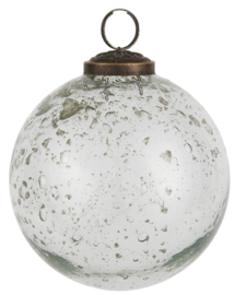 Christmas ornament pebbled glass Clear Ø9,5 cm