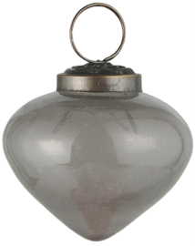 Christmas ornament bubbled glass Grey Ø6,3 cm